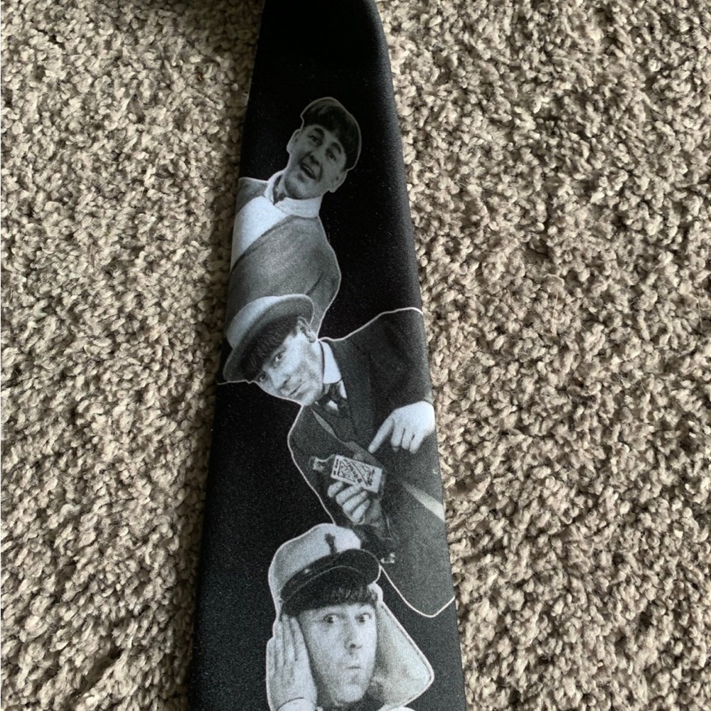 Classic Black Tie with Comedy Icons The Three Stooges